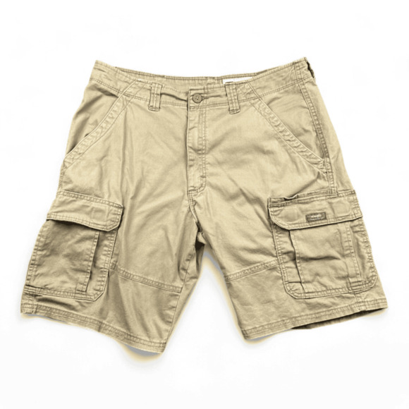Wrangler Cargo Shorts Mens 36 Brown Relaxed Fit Stretch Utility Casual 34 Tag - Picture 1 of 6